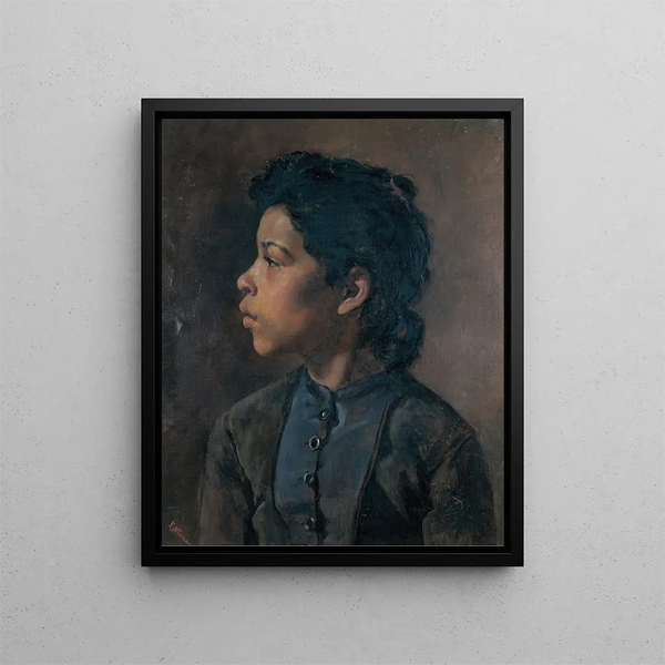 Kopf eines Mädchens - Elizabeth Nourse — gerahmtes Bild an der Wand