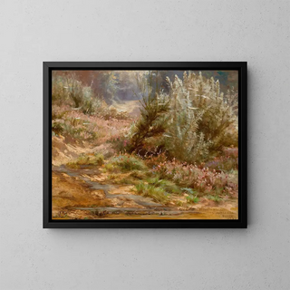 Wildblumen am Bachufer - Elizabeth Strong — gerahmtes Bild an der Wand