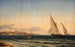 Abend am Mittelmeer mit Marseille und einer Insel im Hintergrund - Emanuel Larsen — Ansicht des Kunstwerks
