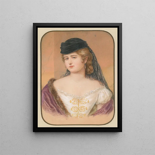 Emanuel Thomas Peter - Bildnis einer Dame mit schwarzem Hut und Schleier.webp