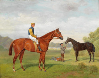 Rul und Kommasszony aus der Erbfolge des Barons Hermann von Knigswarter mit dem Jockey Robert Adams - Emil Adam — Ansicht des Kunstwerks