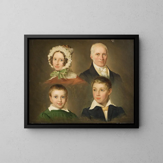 Der Vater, die Mutter, der Sohn und der Adoptivsohn des Künstlers - Emil Brentsen — gerahmtes Bild an der Wand