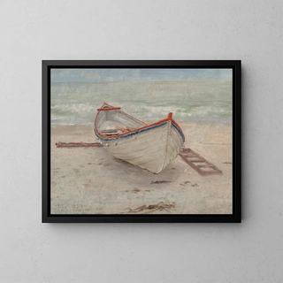 Fischerboot am Strand - Emil Carlsen — gerahmtes Bild an der Wand