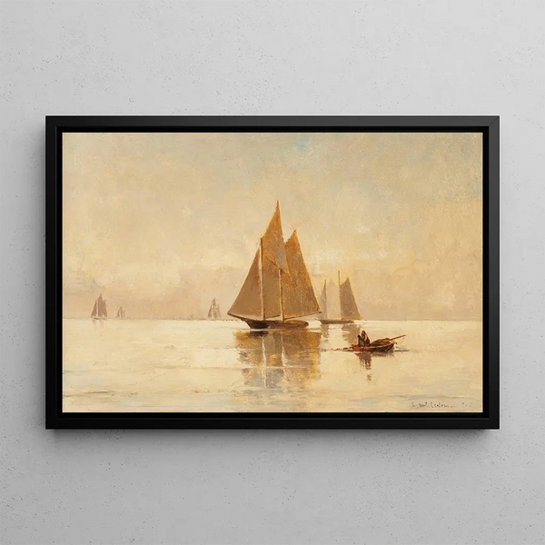 Voiliers le soir - Emil Carlsen — gerahmtes Bild an der Wand