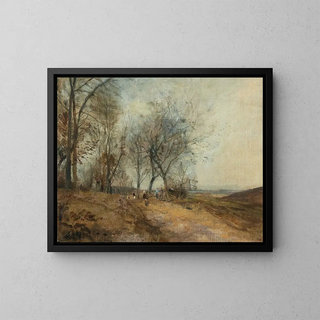 Prairies du Danube - Emil Jakob Schindler — gerahmtes Bild an der Wand