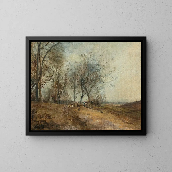 Prairies du Danube - Emil Jakob Schindler — gerahmtes Bild an der Wand