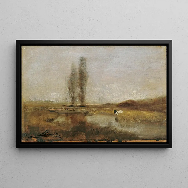 Landschaft bei Lundenburg - Emil Jakob Schindler — gerahmtes Bild an der Wand