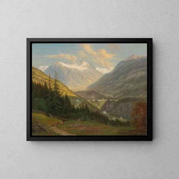 Ansicht von Bad Gastein - Emil Ludwig Lühr — gerahmtes Bild an der Wand