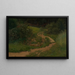 Prairie boisée avec chemin et temple de l'eau - Emil Lugo — gerahmtes Bild an der Wand