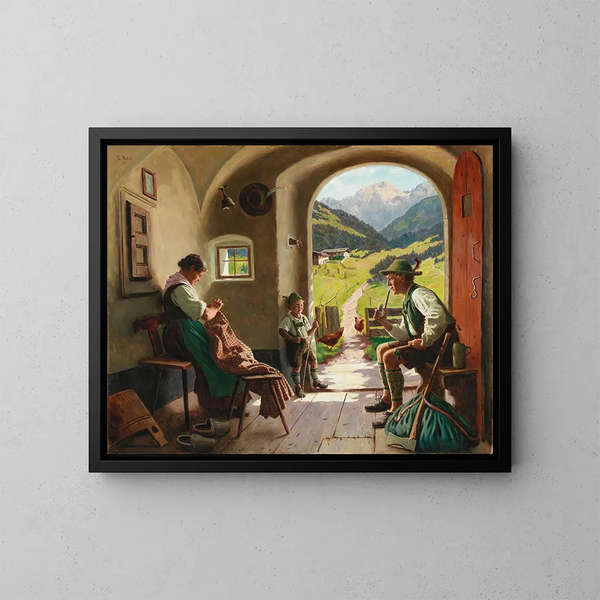 Ein Sommertag in Tirol - Emil Rau — gerahmtes Bild an der Wand