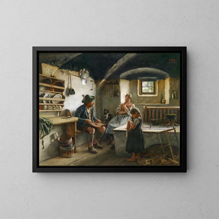 Der Zitherspieler - Emil Rau — gerahmtes Bild an der Wand