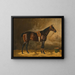 Ein brauner Hengst in einer Stallung - Emil Volkers — gerahmtes Bild an der Wand