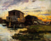 Bateau-lavoir sur la Seine aux environs de Paris - Émile Antoine Guillier — Ansicht des Kunstwerks