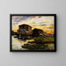 Bateau-lavoir sur la Seine aux environs de Paris - Émile Antoine Guillier — gerahmtes Bild an der Wand