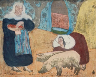 Frauen mit Schweinen - Émile Bernard — Ansicht des Kunstwerks