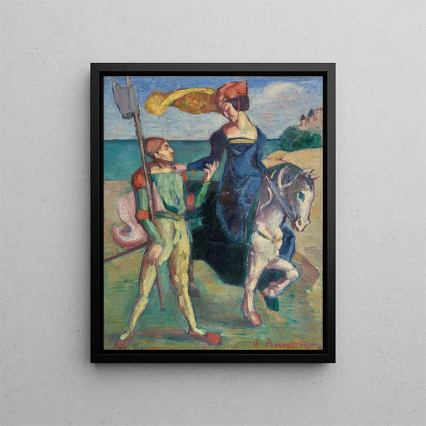 Krieger und Amazone - Émile Bernard — gerahmtes Bild an der Wand