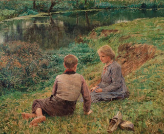 Kinder in einer Landschaft - Émile Claus — Ansicht des Kunstwerks