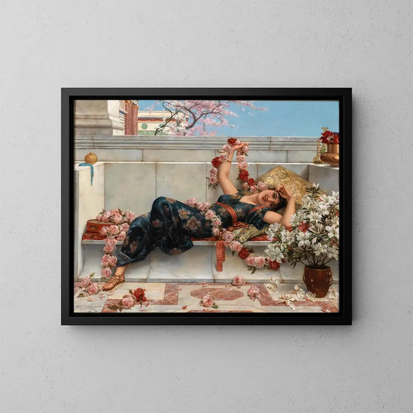 Eine Odaliske - Émile Eisman-Semenowsky — gerahmtes Bild an der Wand