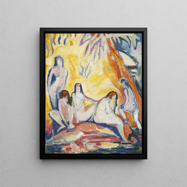 Badende Frauen - Émile Othon Friesz — gerahmtes Bild an der Wand