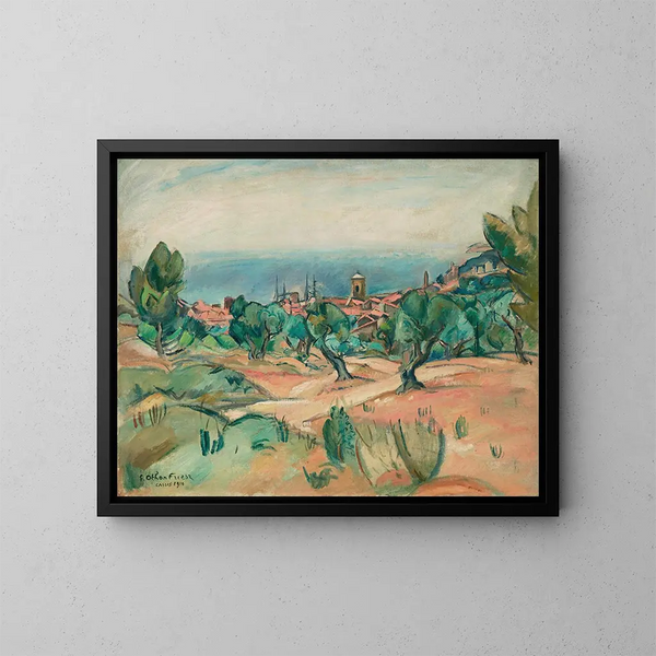 Landschaft in Cassis - Émile Othon Friesz — gerahmtes Bild an der Wand