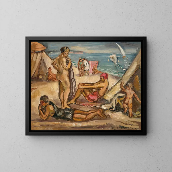 lebendige Szene: Badenixen mit Drachen - Émile Othon Friesz — gerahmtes Bild an der Wand