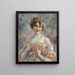 Mädchen mit Rosen Émile Vernon - Émile Vernon — gerahmtes Bild an der Wand