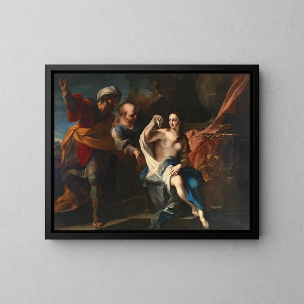 Suzanne et les vieillards - École émilienne — gerahmtes Bild an der Wand