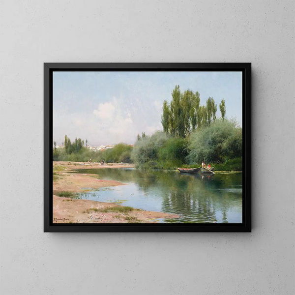 Sur le Guadalquivir à Séville - Emilio Sánchez Perrier — gerahmtes Bild an der Wand