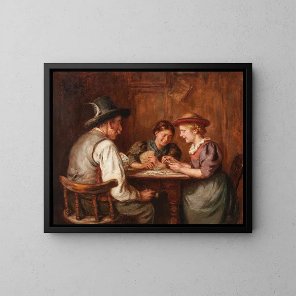 Joueuses de cartes - Emma Müller von Seehof — gerahmtes Bild an der Wand