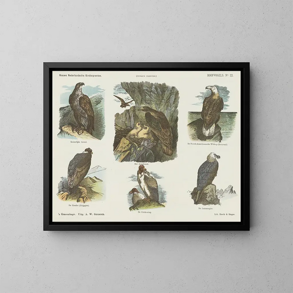 Vögel auf dem Dach - Emrik Binger — gerahmtes Bild an der Wand