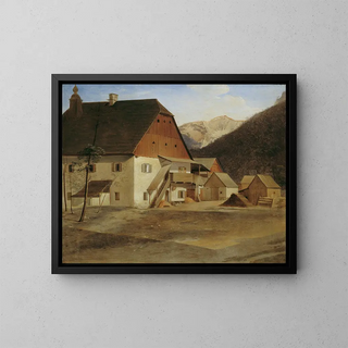 La grande maison de la martre à Hirschwang sur la Rax - Erasmus von Engert — gerahmtes Bild an der Wand