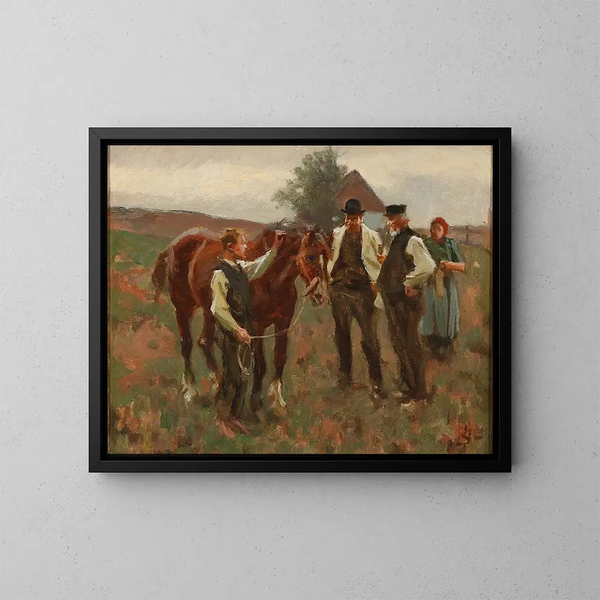Ein Pferdemarkt - Erik Henningsen — gerahmtes Bild an der Wand