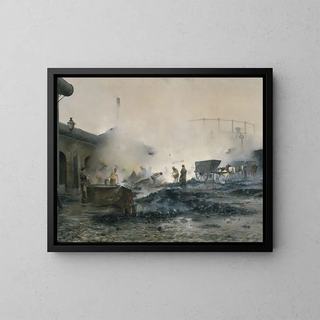 Gaswerk von Courcelles - Ernest Jean Delahaye — gerahmtes Bild an der Wand