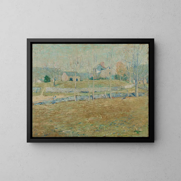 Eine verlassene Farm - Ernest Lawson — gerahmtes Bild an der Wand