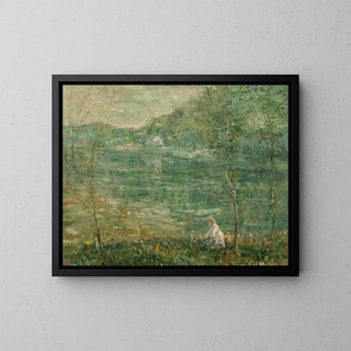 Am Flussufer - Ernest Lawson — gerahmtes Bild an der Wand