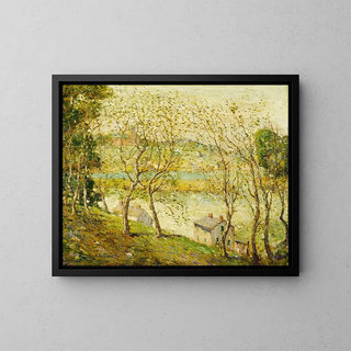 Frühling am Harlem River - Ernest Lawson — gerahmtes Bild an der Wand