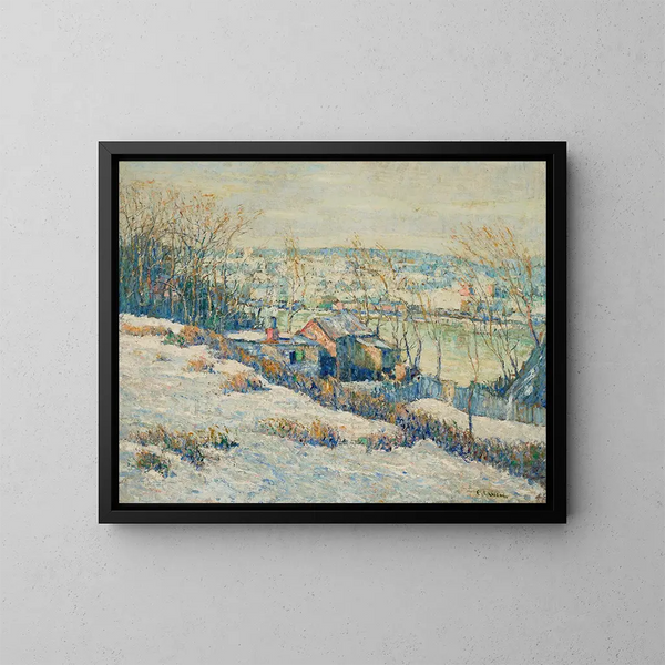 Winter am oberen Harlem-Fluss - Ernest Lawson — gerahmtes Bild an der Wand
