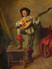 Soldat spielend mit dem Theorbe - Ernest Meissonier — Ansicht des Kunstwerks