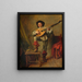 Soldat spielend mit dem Theorbe - Ernest Meissonier — gerahmtes Bild an der Wand