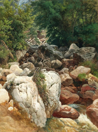 Ernestine von Kirchsberg - A Mountain Stream with a White Rock.webp