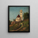 Kirche des Dorfes - Ernestine von Kirchsberg — gerahmtes Bild an der Wand