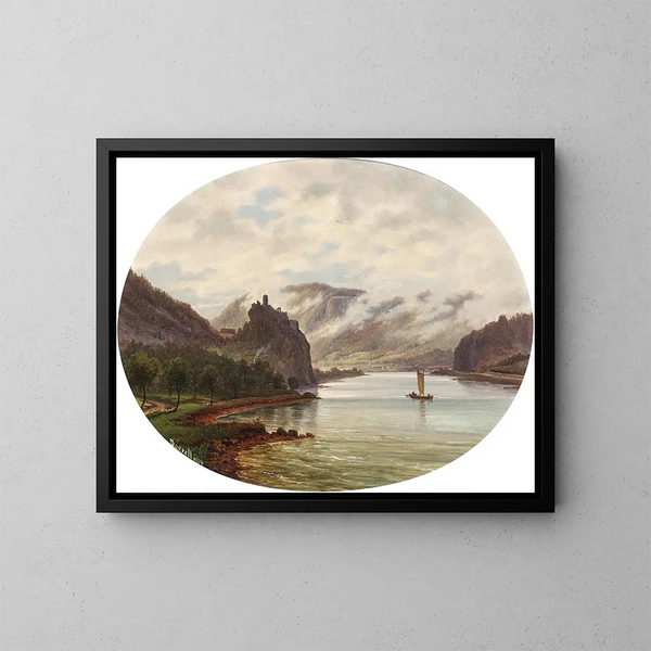 Ansicht des Schlosses Stekov an der Elbe - Ernst Gustav Doerell — gerahmtes Bild an der Wand