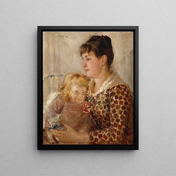 Mutter und Kind L' Ehefrau und die Tochter des Künstlers Allan Sterlind - Ernst Josephson — gerahmtes Bild an der Wand