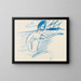 Akt eines Badenden mit Segelboot - Ernst Ludwig Kirchner — gerahmtes Bild an der Wand