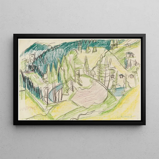 Ernst Ludwig Kirchner - Berglandschaft mit Tannen.webp