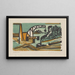 Flusslandschaft mit Kran und Schlepper - Ernst Ludwig Kirchner — gerahmtes Bild an der Wand