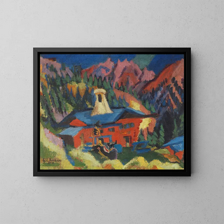 Haus auf der Kuppe - Ernst Ludwig Kirchner — gerahmtes Bild an der Wand