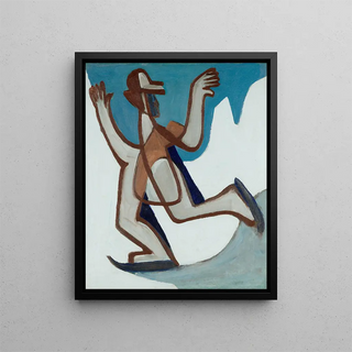 Ernst Ludwig Kirchner - Ice skater sweeping across a frozen lake in the Alps.webp