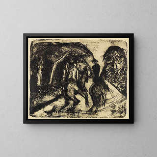 Cavalier dans le Grunewald - Ernst Ludwig Kirchner — gerahmtes Bild an der Wand