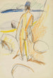 Nackter stehender Rücken an den Steinen von Fehmarn - Ernst Ludwig Kirchner — Ansicht des Kunstwerks
